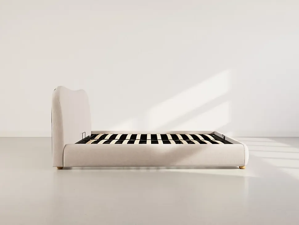 Hugo - lit coffre - 160x200 cm - en velours texturé - Best Mobilier