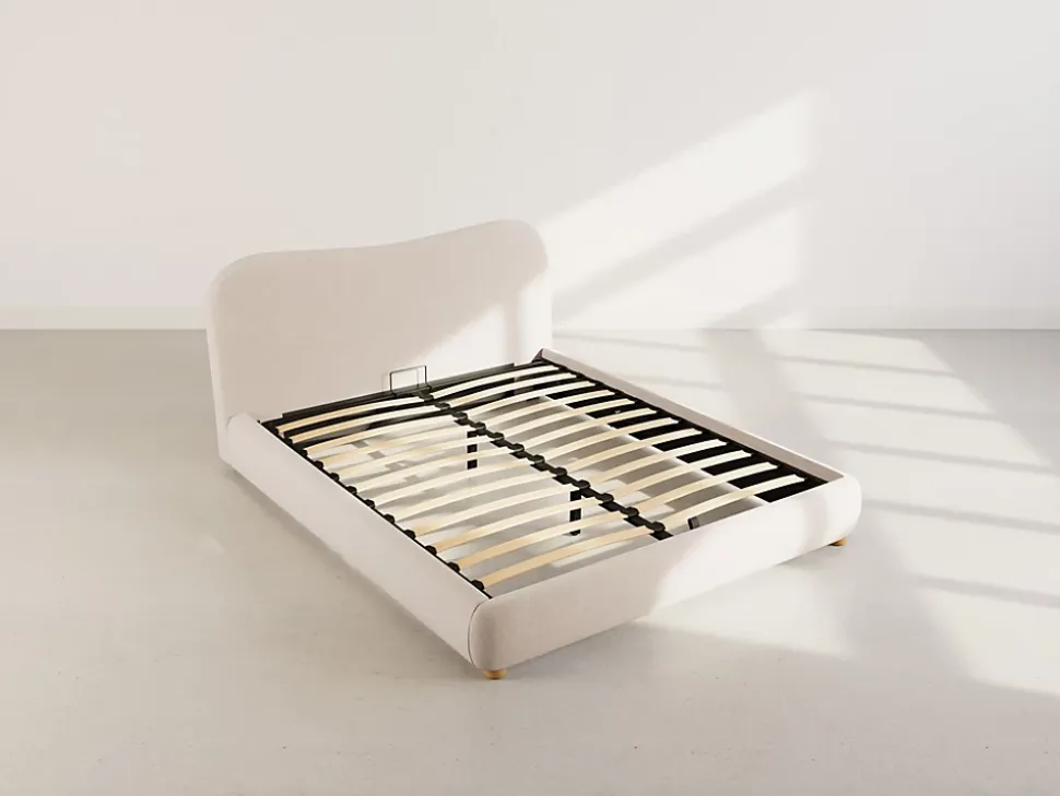 Hugo - lit coffre - 160x200 cm - en velours texturé - Best Mobilier