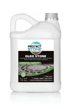 Hydrofuge Travertin & Terrasse - Imperméabilisant Oléofuge Pierre Naturelle, Béton Protection Longue Durée Int/Ext 1L (20m²)
