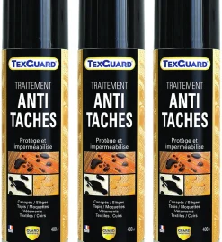 Imperméabilisant Tissu et Cuir Antitache TEXGUARD 3 Aérosols Velours Hydrofuge Incolore et Invisible Canapé Tapis Rideau Moquette
