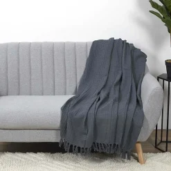 Jeté de canapé gaufré en coton 130x160 cm