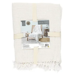 Jeté de canapé gaufré en coton 130x160 cm