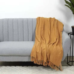 Jeté de canapé gaufré en coton 130x160 cm