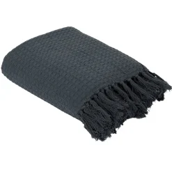 Jeté de canapé gaufré 170x250 cm anthracite