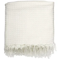 Jeté de canapé gaufré 170x250 cm ivoire