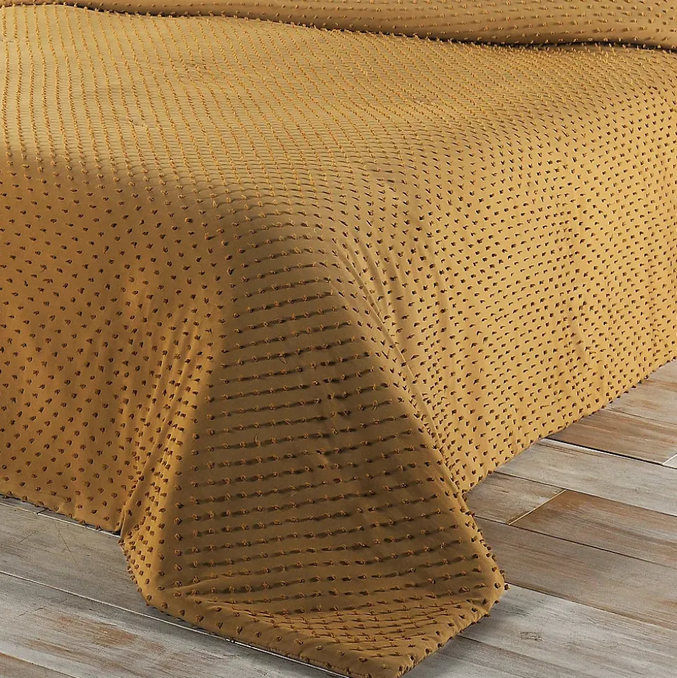 Jeté de lit à petits pompons (230x250 cm - Cuivre)