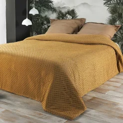 Jeté de lit à petits pompons (180x240 cm - Cuivre)