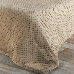 Jeté de lit à petits pompons (250x260 cm - Beige)