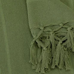 Jeté de lit Anjali 220x160 vert kaki en coton - Atmosphera