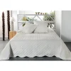 Jeté de lit aux formes géométriques surpiquées (230x250 cm - Ecru)