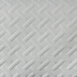 Jeté de lit aux formes géométriques surpiquées (230x250 cm - Ecru)