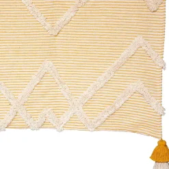 Jeté de lit "Carmen" - jaune ocre - coton tufté 130x180 cm - Atmosphera