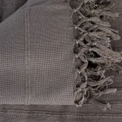 Jeté de lit en coton - gris 230x250 cm - Atmosphera