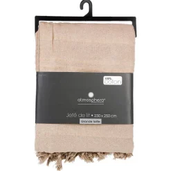 Jeté de lit en coton - lin 230x250 cm - Atmosphera