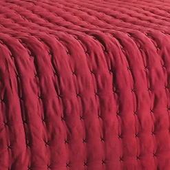 Jeté de lit matelassé et uni (150x200 cm - Rouge)