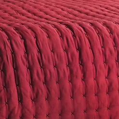 Jeté de lit matelassé et uni (230x250 cm - Rouge)