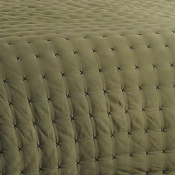 Jeté de lit matelassé et uni (250x260 cm - Vert foncé)