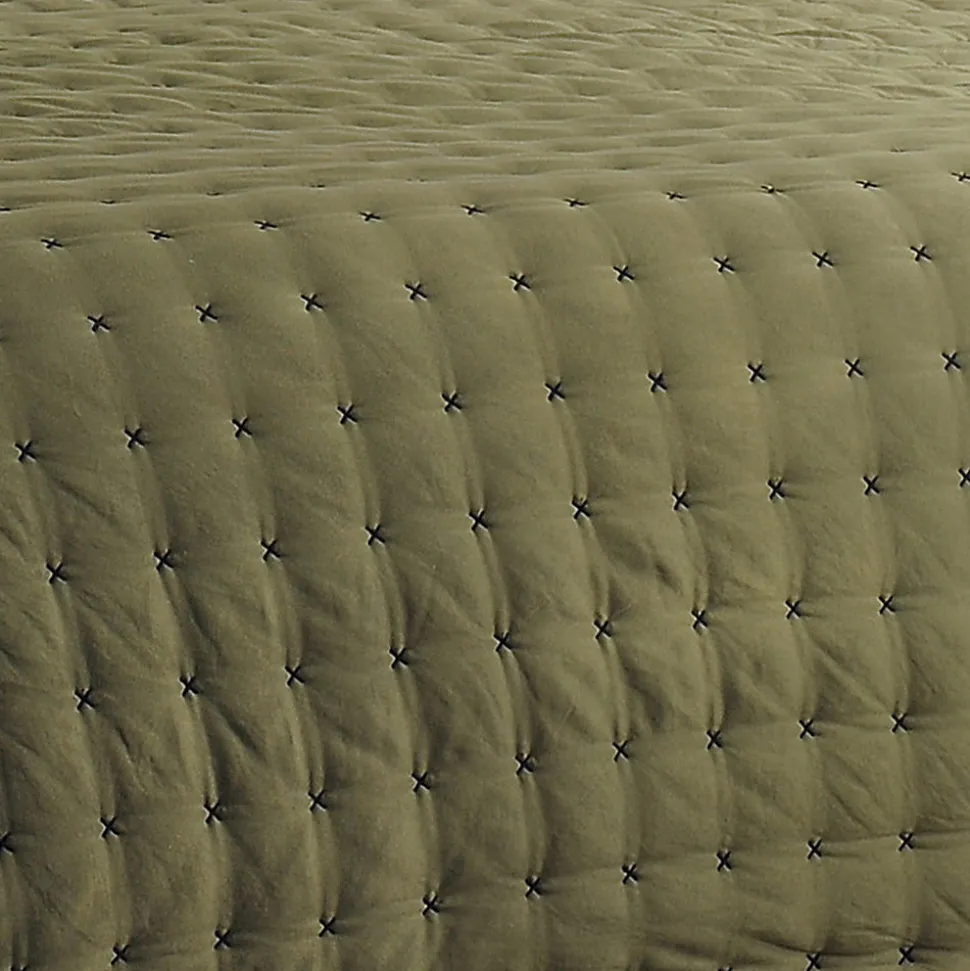 Jeté de lit matelassé et uni (150x200 cm - Vert foncé)