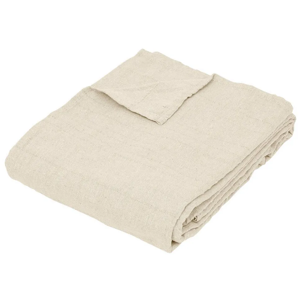 Jeté de lit Pollie coton 220x240cm- Beige- Atmosphera