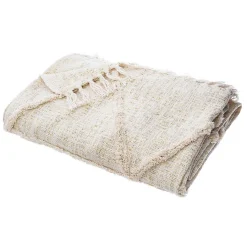 Jeté de lit Shine en coton & lurex - ivoire 130x180 cm - Atmosphera