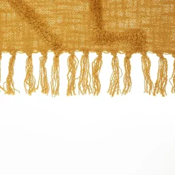 Jeté de lit tufté Inca 130x180 ocre coton