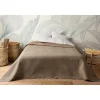 Jeté de lit uni 100% polyester "Hawai" - 250x260cm - Taupe