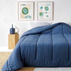 Jeté de lit uni (230x250 cm - Bleu)