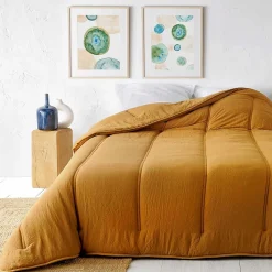 Jeté de lit uni (240x260 cm - Jaune Curry)