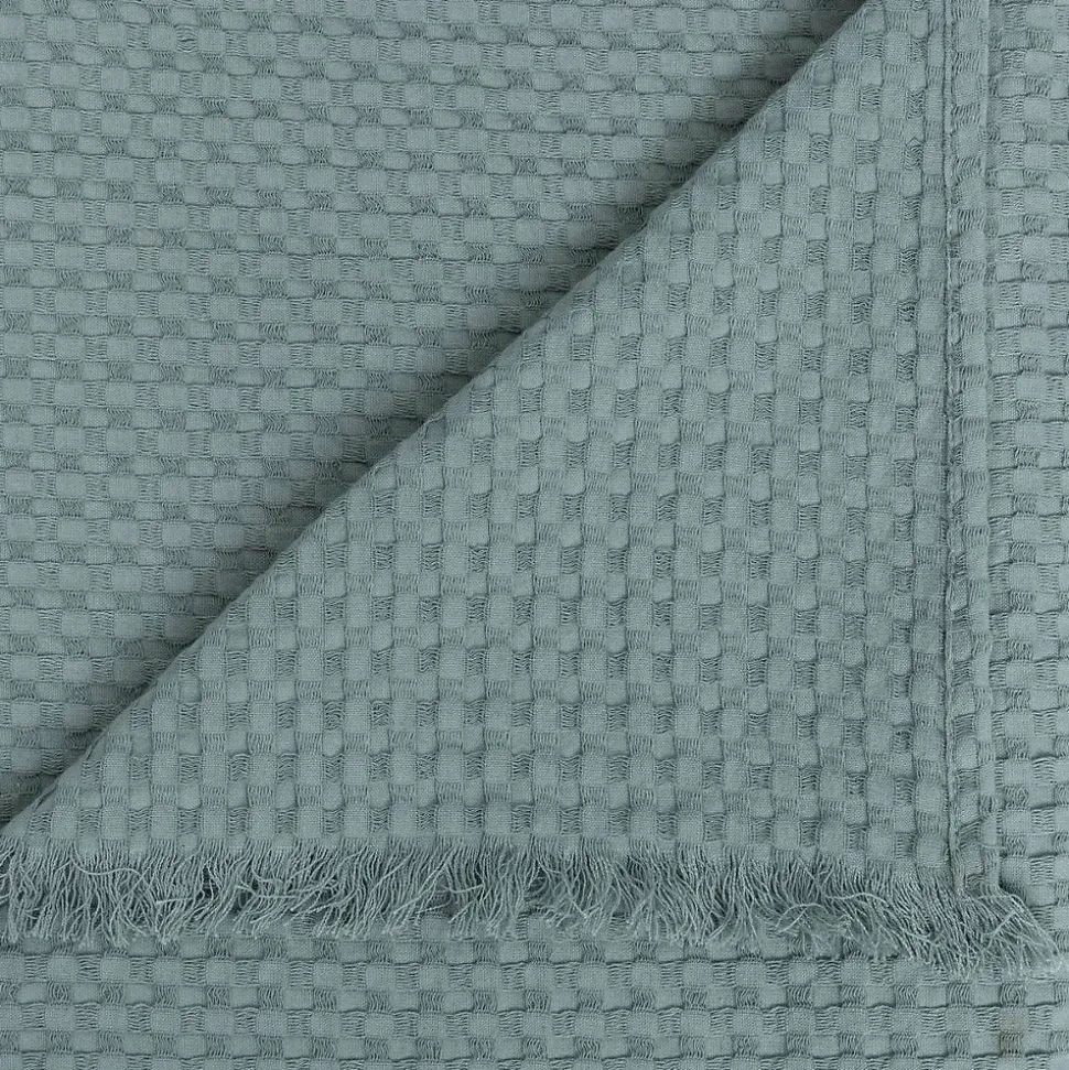 Jeté de lit Widdy coton 130x180cm vert céladon - Atmosphera