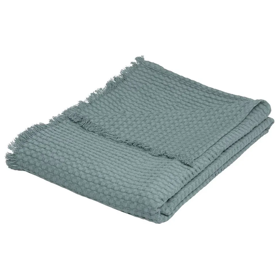Jeté de lit Widdy coton 130x180cm vert céladon - Atmosphera