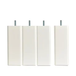 Jeu de 4 pieds de lit carrés en bois Blancs Hauteur 15 cm