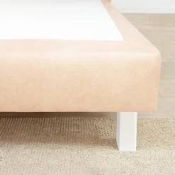 Jeu de 4 pieds de lit carrés en bois Blancs Hauteur 15 cm