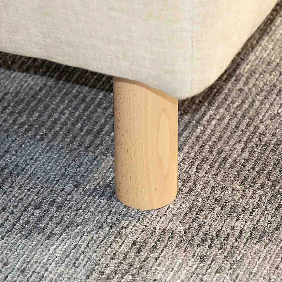 Jeu de pieds de lit cylindriques en bois Hauteur 25 cm (lot de 4)