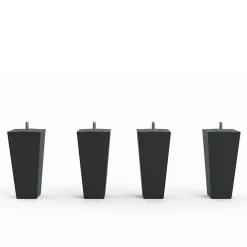 Jeu de pieds de lit triangulaires Gris Hauteur 16 cm (lot de 4)