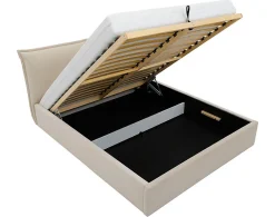 John - lit coffre - 180x200 cm - en velours - sommier inclus - Best Mobilier