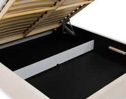 John - lit coffre - 140x200 cm - en velours - sommier inclus - Best Mobilier