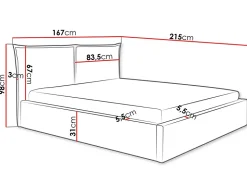 John - lit coffre - 140x200 cm - en velours - sommier inclus - Best Mobilier