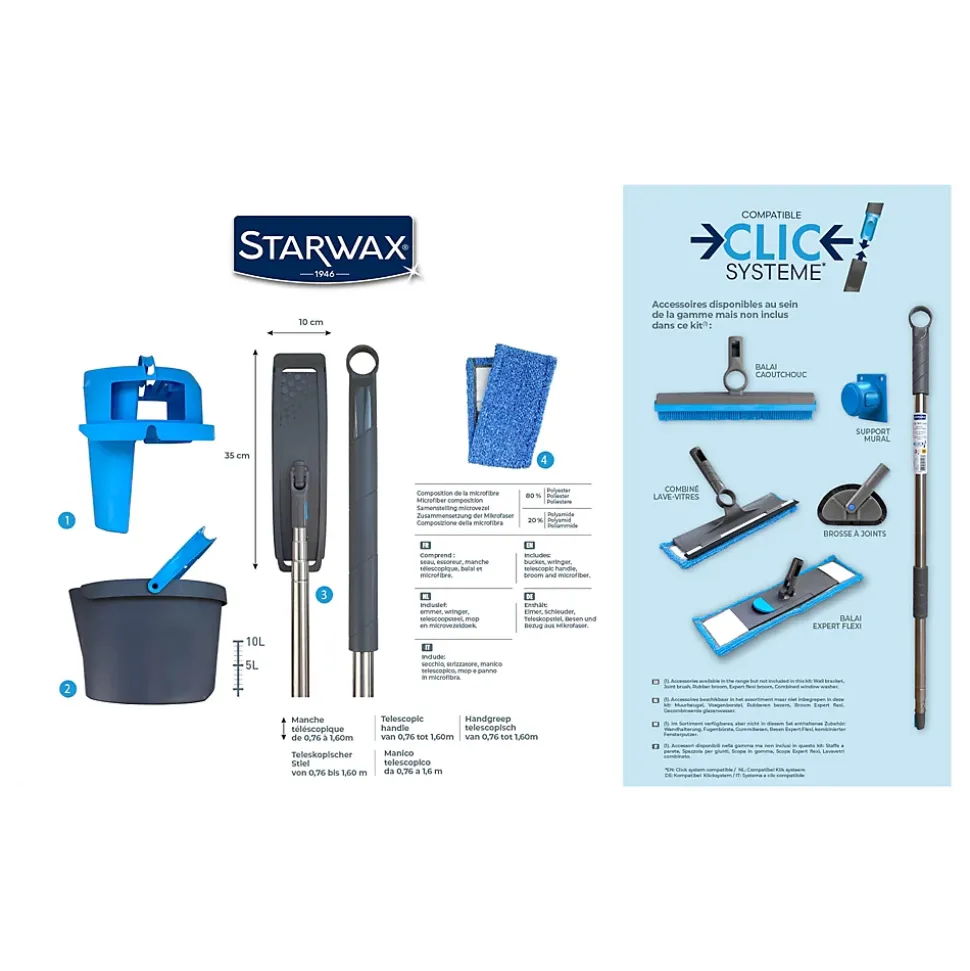 Kit balai mains sèches Starwax compatible clic système