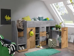 KONKRET 3L Lit superposé 248,5/123/93 (béton/wotan)