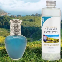 Lampe catalytique Aqua Marina + Parfum Provence Breeze 200 ml - Élimine mauvaises odeurs, parfume et améliore la qualité de l'air