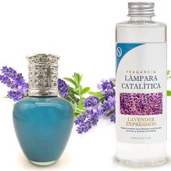 Lampe catalytique Aqua Marina + Parfum Lavender Expression 200 ml - Élimine mauvaises odeurs, parfume et améliore qualité de l'air