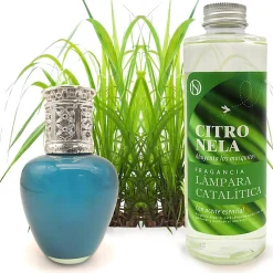 Lampe catalytique Aqua Marina + Parfum Citronnelle 200 ml - Élimine les mauvaises odeurs, parfume et améliore la qualité de l'air