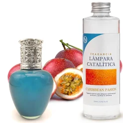 Lampe catalytique Aqua Marina + Parfum Caribbean Passion 200 ml - Élimine mauvaises odeurs, parfume et améliore qualité de l'air