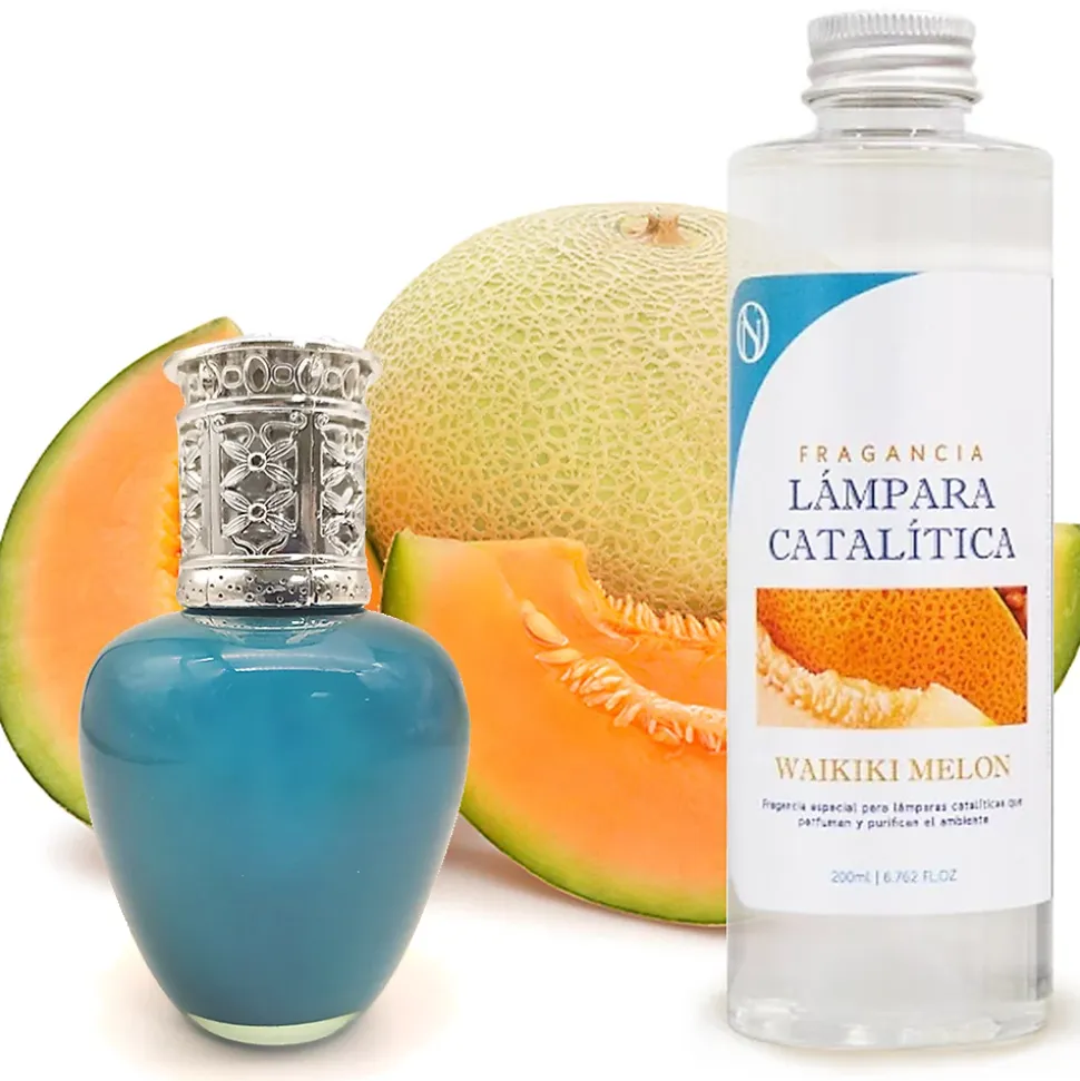 Lampe catalytique Aqua Marina + Parfum Waikiki Melon 200 ml - Élimine mauvaises odeurs, parfume et améliore la qualité de l'air