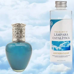 Lampe catalytique Aqua Marina + Parfum Cotton Clean 500 ml - Élimine les mauvaises odeurs, parfume et améliore la qualité de l'air