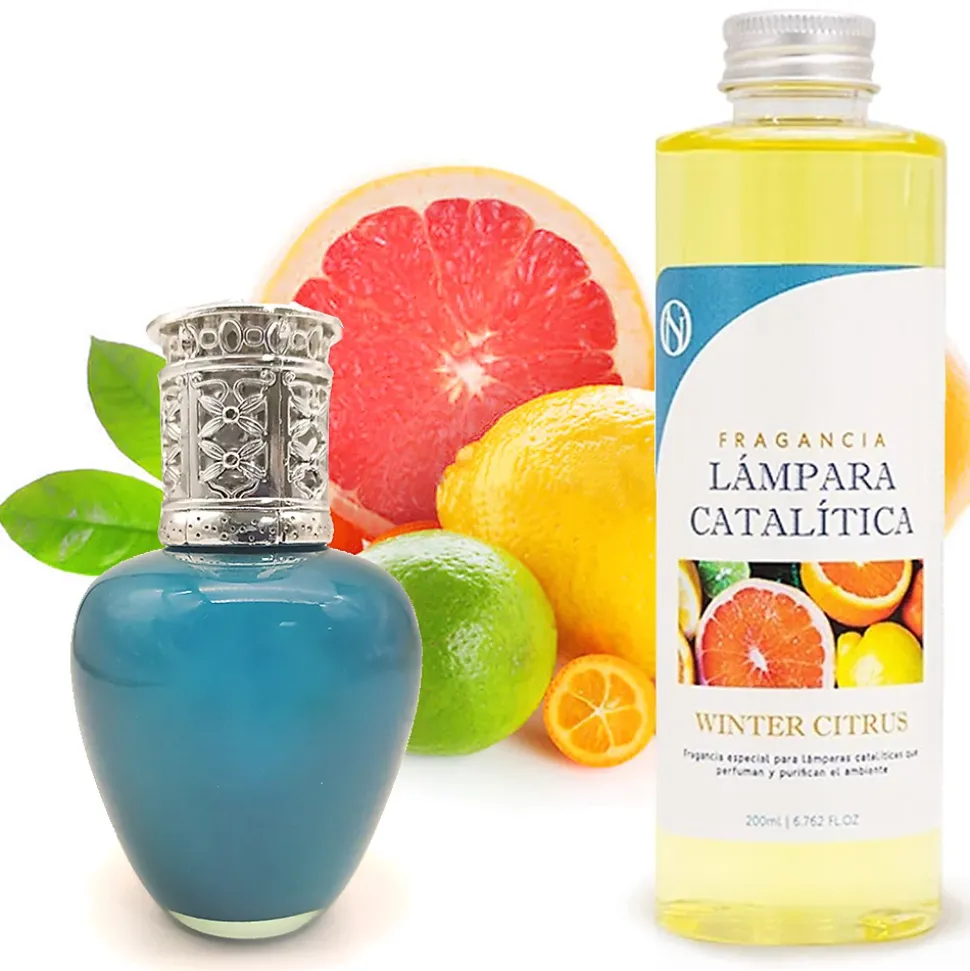 Lampe catalytique Aqua Marina + Parfum Winter Citrus 500 ml - Élimine mauvaises odeurs, parfume et améliore la qualité de l'air