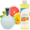 Lampe catalytique Bleu Gris Mat + Arôme Winter Citrus 200 ml - Élimine mauvaises odeurs, parfume et améliore la qualité de l'air