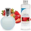 Lampe catalytique Bleu Gris Mat + Arôme Wild Strawberry 200ml - Élimine mauvaises odeurs, parfume et améliore la qualité de l'air