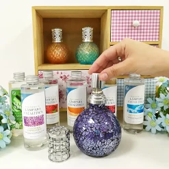 Lampe catalytique Bleu-Gris Mat + Parfum Lollipop 500 ml - Élimine les mauvaises odeurs, parfume et améliore la qualité de l'air