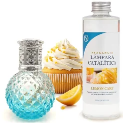 Lampe catalytique Blue Diamonds + Parfum Lemon Cake 500 ml - Élimine les mauvaises odeurs, parfume et améliore la qualité de l'air
